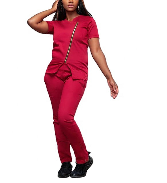 Angels Zip Scrub Top & Bottoms