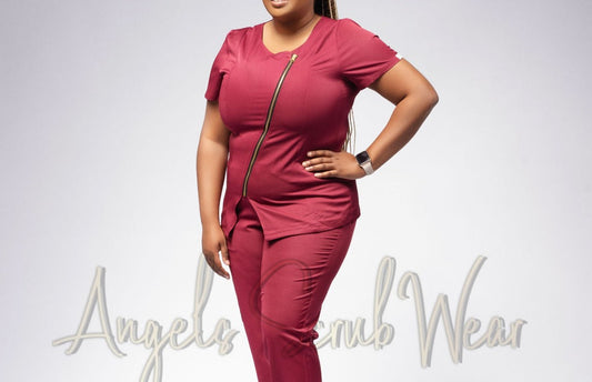 Angel Zip Scrub Top